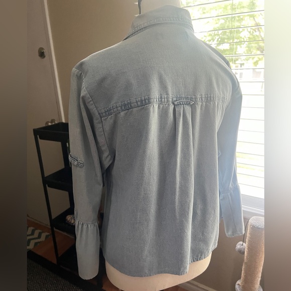 Faded Glory Denim Cropped Blouse - Picture 5 of 8